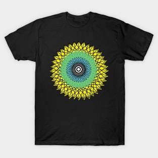 Green and Yellow sunflower of life T-Shirt